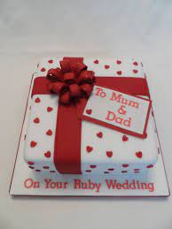 Ruby Wedding Anniversary Cake For All Your Ruby Anniversary Cake Decorating Supplie 40th Wedding Anniversary Cake Wedding Anniversary Cakes Ruby Wedding Cake