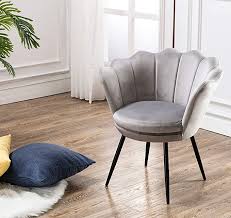 Rivestita in tessuto con i piedini in legno chiaro misura l 69. Wahson Poltrona Per Camera Da Letto In Velluto Con Gambe In Metallo Nero Sedia Da Salotto Per Soggiorno Caffe Vanita Grigio Ernesto Shop