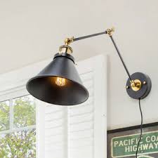 Lnc Black Wall Lamp Adjustable Wall Sconces Plug In Sconces Wall Lighting 708747385779 Ebay