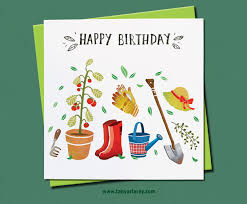 Birthday Card For Grandmother Birthday Card Gardening Tools Tomato Plant Card For Granny Etsy Birthday Card Drawing Grandma Birthday Card Birthday Cards