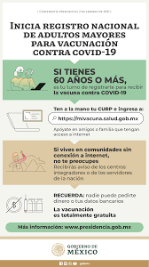 Seleccionar la entidad y municipio donde actualmente se está viviendo. Gobierno De Mexico Iniciamos El Registro Para La Vacunacion De Personas Adultas Mayores Si Tienes Mas De 60 Anos Inscribete En Https Mivacuna Salud Gob Mx Ten A La Mano Tu Curp Y Recuerda La