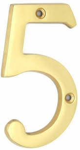 Shop for raised house numbers online at target. Wigano 4 Inch Brass Lacquered Finish Stylish House Door Numbers Number 5 Gold Sign Price In India Buy Wigano 4 Inch Brass Lacquered Finish Stylish House Door Numbers Number 5 Gold Sign Online