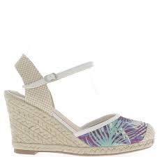 Modèle avec bande de jute tressé autour de la semelle et du talon. Espadrilles Femme Compensees Bleues Colorees A Talons De 10cm En Toile Bleu Cdiscount