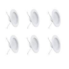 5/6 inch led can lights, 6 pack led recessed lights, dimmable retrofit led recessed lighting fixture, led downlight, 15w, 5000k daylight white, energy star & etl (5000k (daylight white), 6 pack) 4.5 out of 5 stars. Feit Electric 5 6 In 75w Equivalent Daylight 5000k Dimmable Cec Integrated Led Retrofit White Recessed Light Trim Downlight 6 Pack Ledr56b 950ca Mp 6 The Home Depot
