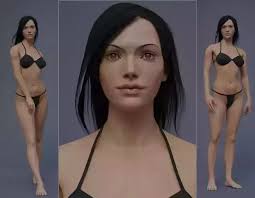 3D model Cartoon female character Sarah base mesh VR