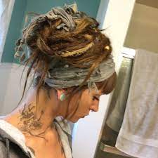 Dreadlock Bun With Scarf Dreadlock Frisuren Frisuren Frisur Inspirationen