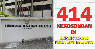 Kementerian pertanian (kp) pada 10 mac 2020, kementerian tenaga dan sumber asli ditubuhkan di bawah kerajaan baharu pimpinan perikatan nasional bagi menggantikan kementerian tanah, air dan sumber asli selaras dengan penubuhan portfolio kementerian. Kementerian Kerja Raya Malaysia Kkr 414 Kekosongan Jawatan Kerajaan Tetap Berpencen Jobcari Com Jawatan Kosong Terkini