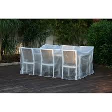 «impeccable pour prot�ger l'ensemble du salon de jardin.» Housse De Protection Plastique Pour Table De Jardin Rectangulaire