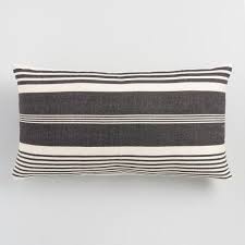 Black And White Striped Lumbar Pillow Oversized Black White Striped Indoor Outdoor Lumbar Pillow World Market Outdoor Chair Cushions Lumbar Pillow Indoor Outdoor Pillows