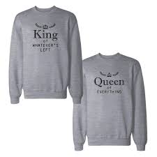 Couple matching is an online store that offers clothes, jewelry and accessories for couples. King And Queen Couple Sweatshirts Funny Matching Sweat Shirts Manolie