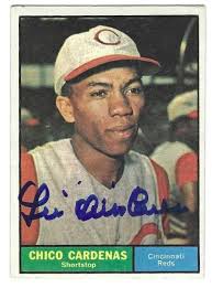 Autographed LEO CHICO CARDENAS Cincinnati Reds 1961 Topps Card