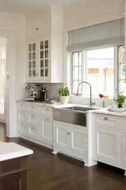 Love This Kitchen With White Shaker Style Cabinets Carrera Marble And A Stainless Steel Farm Kitchen Cabinet Design Farmhouse Sink Kitchen Kitchen Renovation