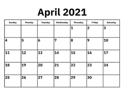 Printable april 2021 calendar templates. Free April 2021 Calendar Nosubia