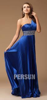 Robe de bal au sol patchwork à bretelle manches transparent. Robe De Bal Plissee A Seule Epaule En Satin Bleu Royal Ornee De Strass Persun Fr Robe En Satin Idees Vestimentaires Robes De Bal De Promo Bleues