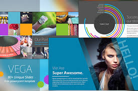 Jumlah slide bervariasi, ada presentasi yang memiliki slide sampai dengan 180 slide. Vega Free Powerpoint Template