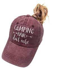 Manmesh Hatt Camping Hair Don T Care Ponytail Hat Vintage Washed Distressed Baseball Dad Cap For Women Manmesh Hatt Camping Hair Caps For Women Hats Vintage