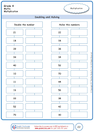 Worksheet Grade 4 Math Doubling And Haling In 2020 Free Math Worksheets Math Worksheets Free Math