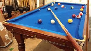 5ft Riley Antique Pool Table Mahogany With Blue Cloth Browns Antiques Billiards And Interiors Table De Billard