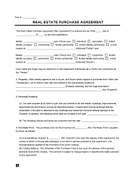 Free Real Estate Purchase Agreement Form How To Write It Legal Templates