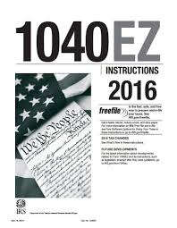 2016 form 1040ez instructions pdf