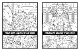 Prints color me colorful art color halloween coloring pages halloween coloring. Steampunk Coloring Book An Adult Coloring Book With Retro Women Mechanical Animals Vintage Fashion Fun Gadgets Futuristic Cityscapes And More Steampunk Coloring Books For Adults Amazon De Summer Jade Fremdsprachige Bucher