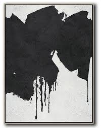Minimalist wall art abstract giclée fine art print. Hand Painted Extra Large Abstract Painting Black And White Minimal Painting On Canvas Contemporary Art Wall