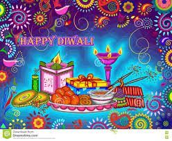 Diwali Decorated Puja Thali For Light Festival Of India
