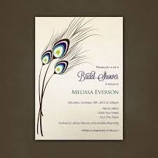 Peacock Feathers Bridal Shower Invitations By Pinkskyprintables