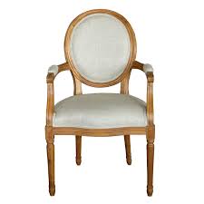 Shop upholstered kitchen chairs, custom dining chairs, fabric dining chairs and more at ballard designs! French Round Upholstered Wooden Armchair Armrest Dining Chair