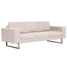 Vidaxl 3 Sitzer Sofa Stoff Cremeweiss Real De