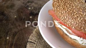 Portion Of Bagels With Salmon Seamless Loopable 4k Stock Footage Salmon Bagels Portion Seamless Salmon Food Stock Footage