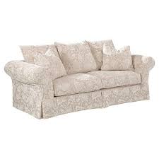 showcasing off white upholstery rolled arms and a tailored skirt this understated sofa offers a neutral anchor for c furniture shabby furniture sofa styling