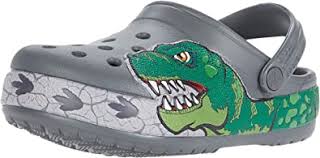 Amazon Com Crocs Kids Fun Lab Dino Band Light Up Clog Light Up Shoes For Boys And Girls Shoes