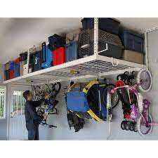 Saferacks 4 Ft X 8 Ft Overhead Garage Storage Rack And Accessories Kit Garage Storage Racks Overhead Garage Storage Garage Organization