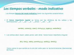 Los Tiempos Verbales Modo Indicativo Los Tiempos Futuros Del Modo Indicativo Tienen Las Siguientes Caracteristicas Verbal Tiempos Verbales Futuro Imperfecto