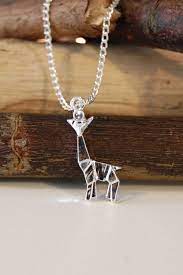 Origami Giraffe Necklace Silver Giraffe Necklace Gifts For Her Giraffe Necklace Giraffe Charm Giraffe Necklace Featured Jewelry Animal Jewelry