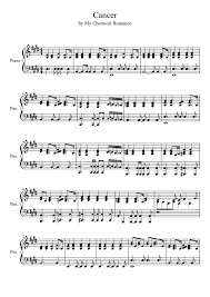 Sheet Music Made By A7xing Forever For Piano Cancer My Chemical Romance My Chemical Romance Mcr Songs