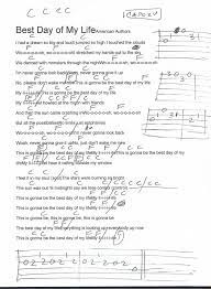 Best Day Of My Life American Authors Guitar Chord Chart Capo 2nd Fret Day Of My Life Ukelele Chords Guitar Chord Chart