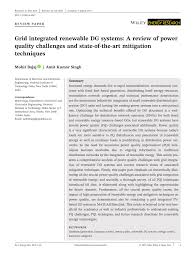 Pdf Grid Integrated Renewable Dg Systems A Review Of Power Quality Challenges And State Of The Art Mitigation Techniques