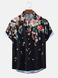 Hohe qualität & perfekte passform. Designer Charmkpr Mens Ethnic Floral Print Loose Casual Breathable Short Sleeve Shirts Newchic