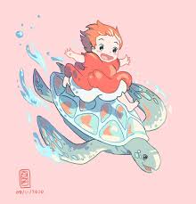 After The Cataclysmic Flooding Yesterday I Thought It Would Be Appropriate To Draw Ponyo On Testudo I Got Halfway Through The Fifth Kruskal Lecture Before I Realized No Not All Turtles Are (just as a little disclamer). cataclysmic flooding yesterday