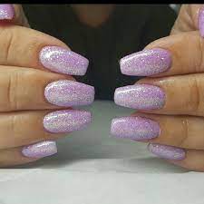 Pastel Purple Glitter Acrylic Nails Purple Glitter Nails Purple Nails Purple Acrylic Nails