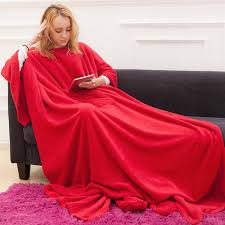 A fleece blanket is an insulating blanket made of a synthetic fabric blend. Wholesale Wearable Fleece Blanket With Sleeves Pockets For Adult Women Men Wrap Throw Blanket From China
