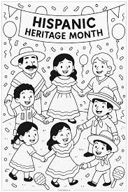 Hispanic Heritage Month Community Gathering Coloring Page (Free PDF&PNG  Printable)