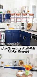 Blue kitchen walls also work well as a backdrop to white cabinets. Navy Blue And White Kitchen Accessories Novocom Top