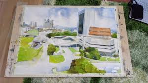 Bandaraya 'warisan pesisir air' yang mendukung moto 'negeri cantik budaya menarik'. Watercolor Bandaraya Kuala Terengganu Warisan Pesisir Air Azman Nor