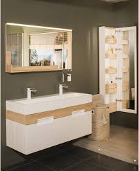 Meuble Simple Vasque L 120 X H 48 X P 45 Cm Effet Chene Naturel Eden Meuble Salle De Bain Double Vasque Salle De Bain Meuble De Salle De Bain