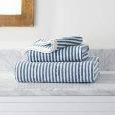 Duck egg pale aqua blue and white wide vertical cabana tent stripe hand & bath buy mattress ticking narrow striped usa flag red and white hand & bath towel by podartist. Hemi Organic Stripe Bath Towels Crate And Barrel