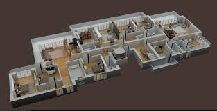 Check Out My Behance Project 3d Floor Plan Of Residence Render In 3d Max With Vray 3 Https W Floor Plans Rendered Floor Plan Architecture Building Design
