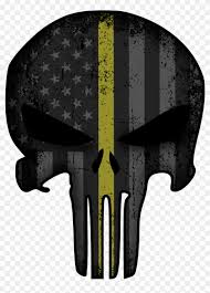 Punisher skull 5.5 x 4 inch thin green line tattered subdued us flag. Punisher Thin Gold Line Decal Clipart 870757 Pikpng